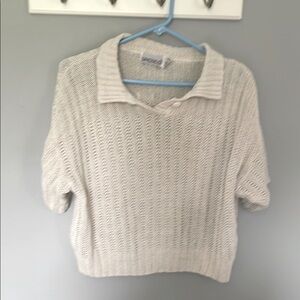 Women's Vintage Short Sleeve Cream Sweater Size S-M